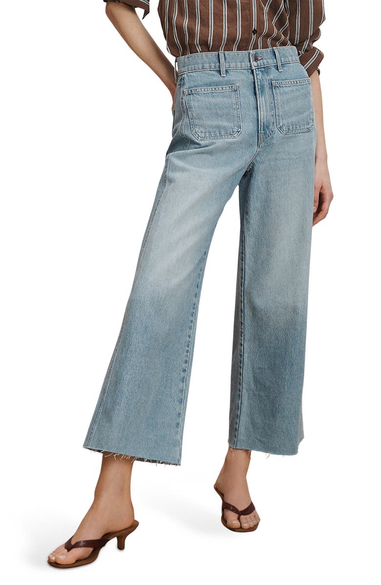 Veronica Beard Taylor High Waist Crop Wide Leg Jeans, Main, color, Big Splash