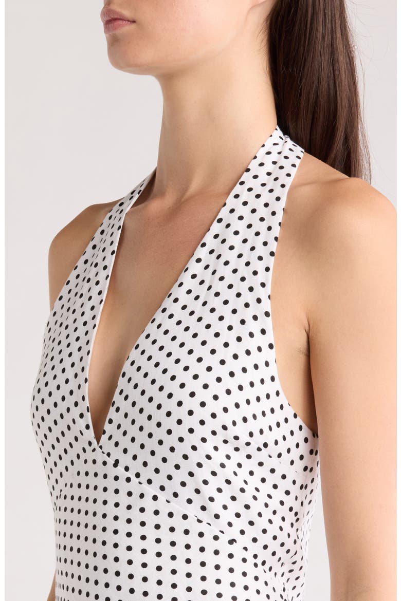 Delilah Linen Halter Maxi Dress, Alternate, color, ECLIPSE DOT
