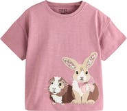 NEXT Kids' Animal Appliqué Cotton Graphic T-Shirt