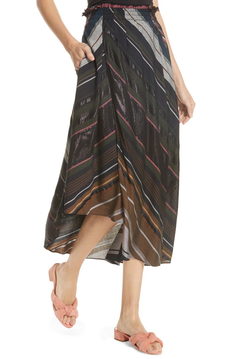 Turkanna Stripe Midi Skirt, Alternate, color, MULTI STRIPE