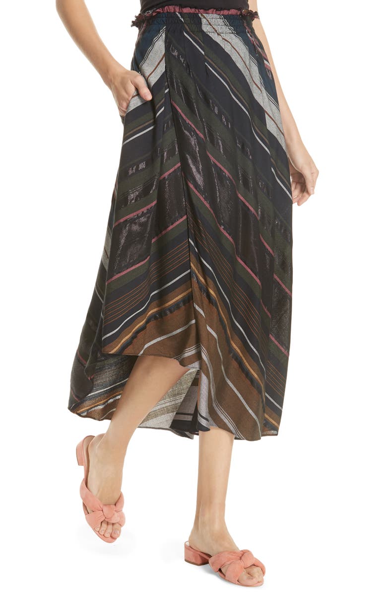 Apiece Apart Turkanna Stripe Midi Skirt, Alternate, color, 