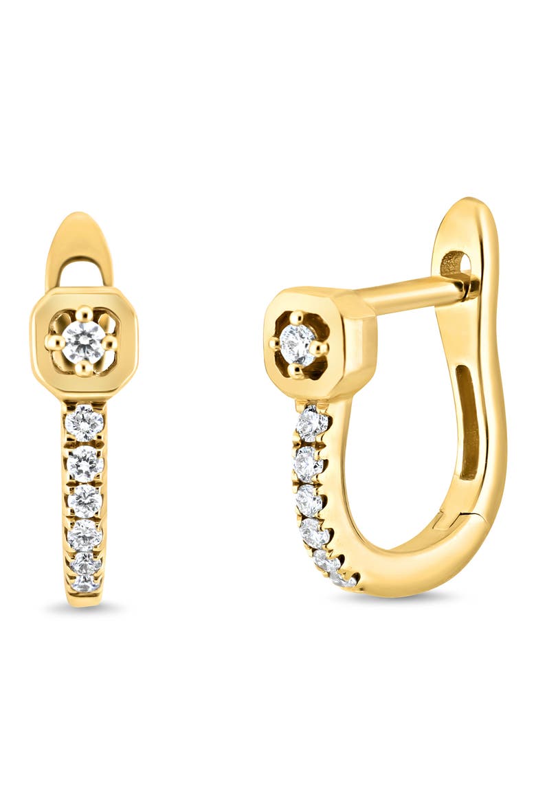 Maya 18k Gold Diamond Huggie Hoop Earrings, Main, color, 18KY