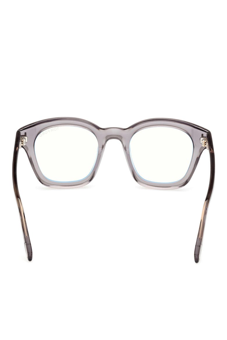 49mm Square Blue Light Blocking Optical Glasses, Alternate, color, GREY / T LOGO / BLUE BLOCK