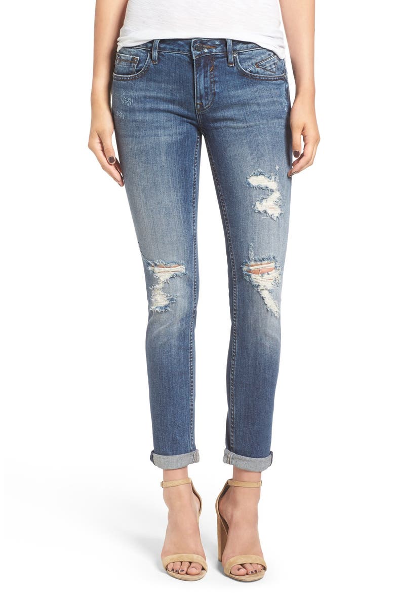 'Thompson Tomboy' Ripped Boyfriend Jeans, Main, color, MEDIUM WASH