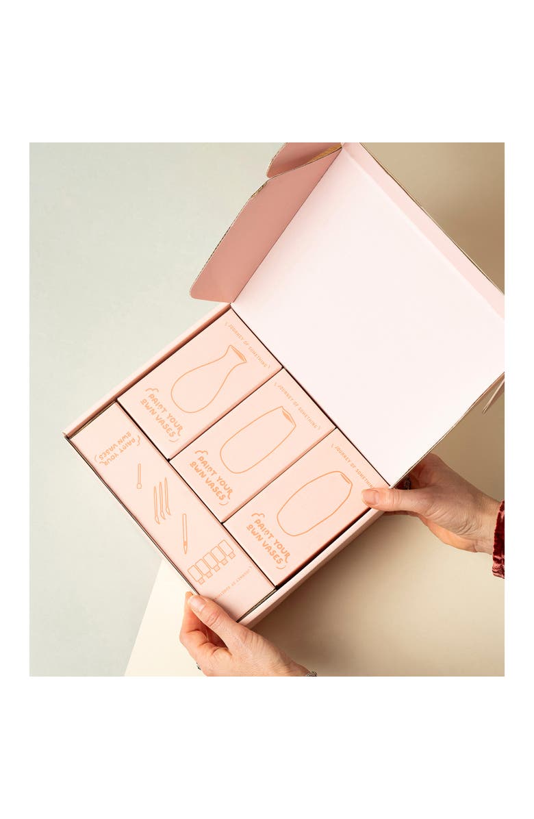 Journey of Something Paint Your Own Vases, DIY Painting Kit, 3 White Vases, Alternate, color, Multicolored