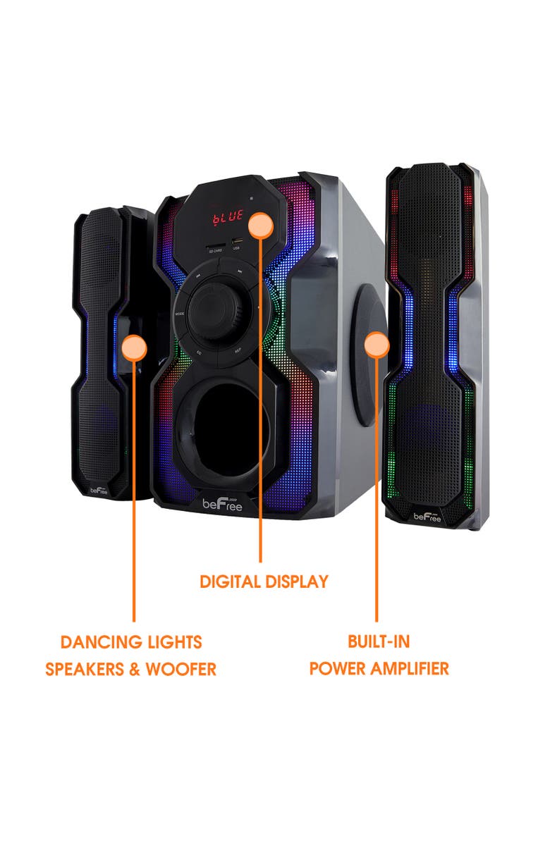 Befree Sound 2.1 Channel Bluetooth Multimedia Wired Speaker Shelf Stereo System, Alternate, color, Black