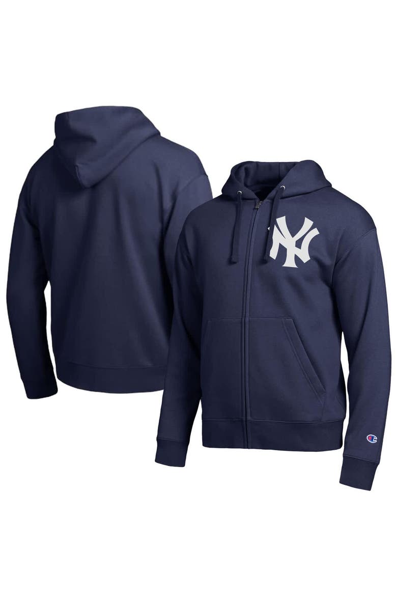 Men's Champion Navy New York Yankees All-Star Full-Zip Hoodie, Main, color, Navy