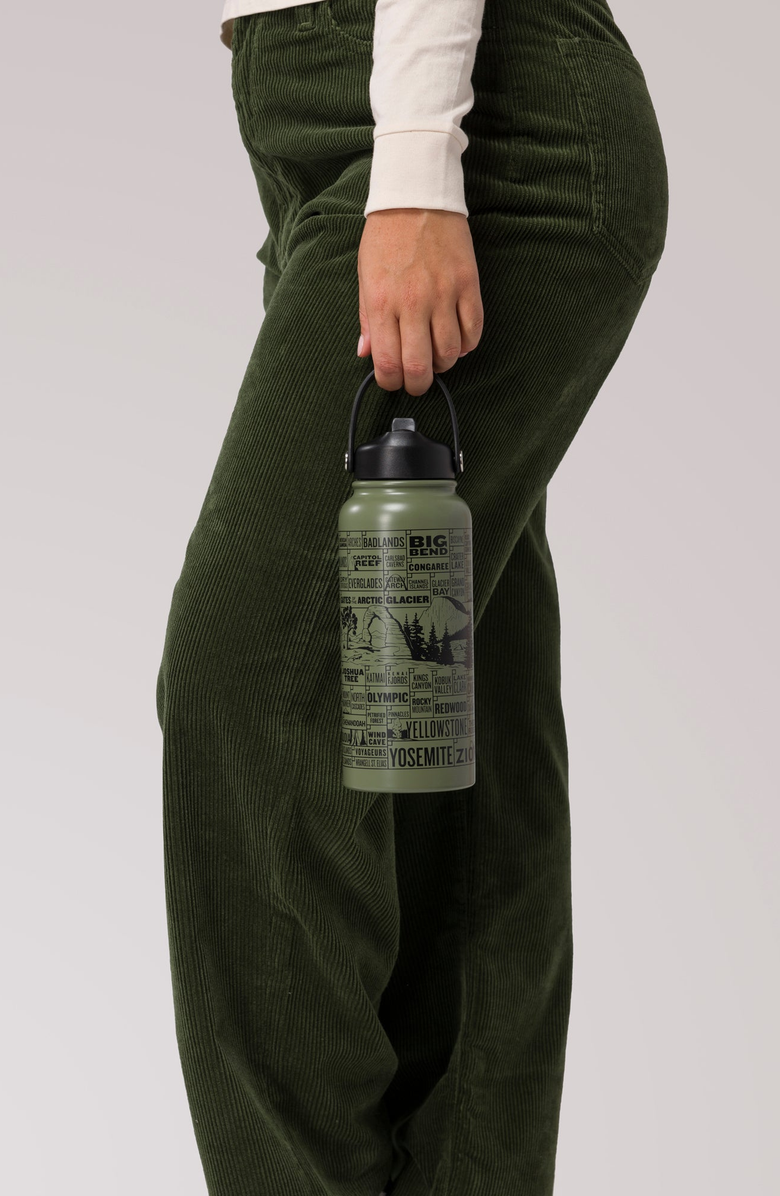 Parks Project National Parks of the USA Checklist Insulated Water Bottle, Alternate, color,