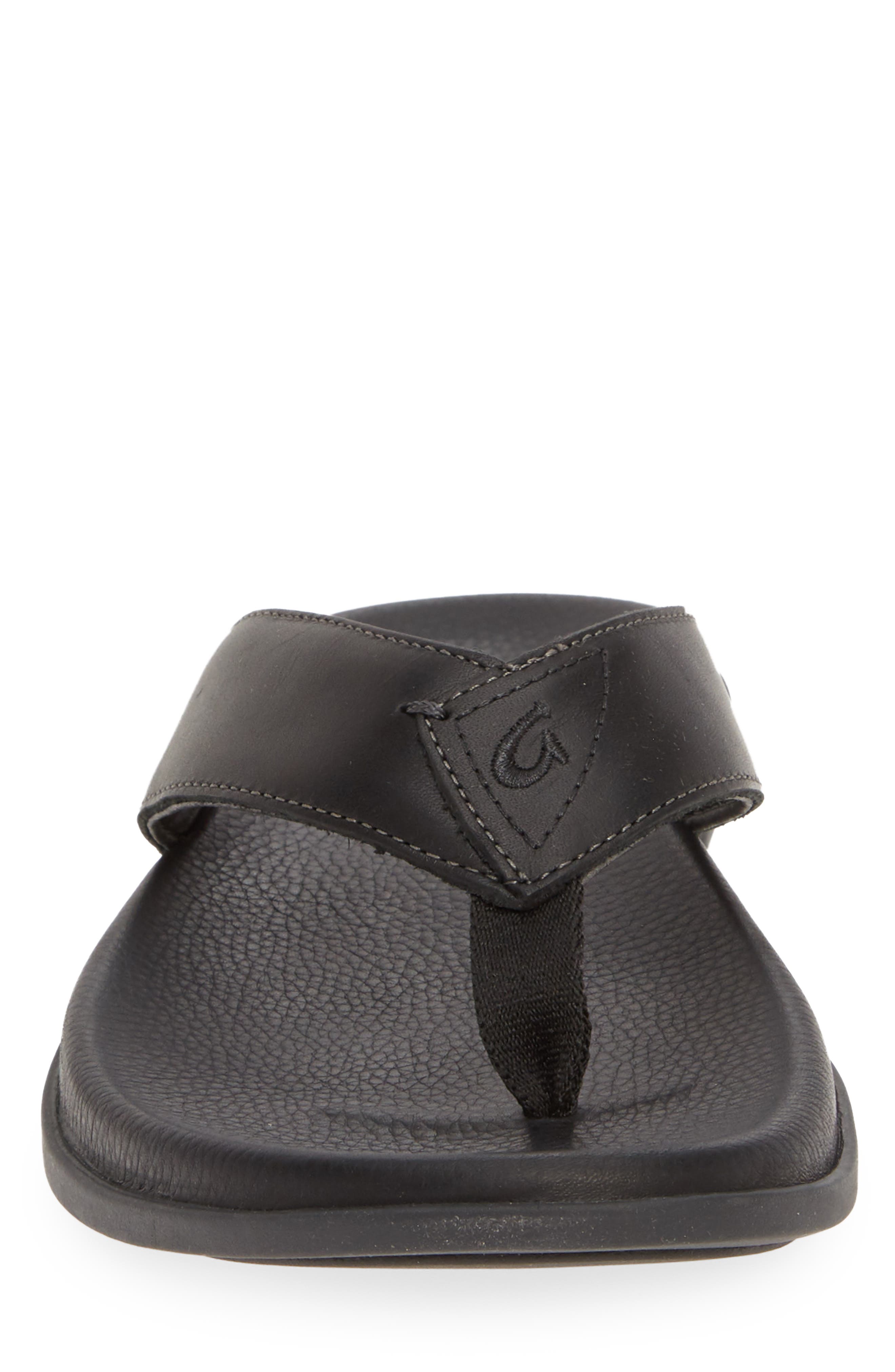 Nalukai Flip Flop, Alternate, color, LAVA ROCK LEATHER