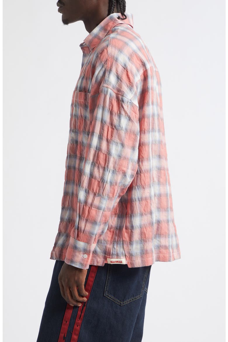 Featherweight Plaid Cotton Button-Up Shirt, Alternate, color, DUSTY RED