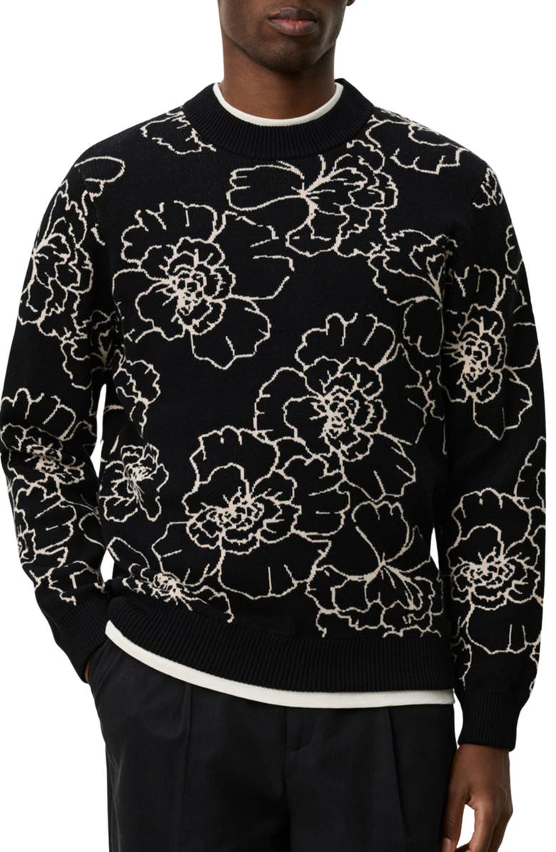 Les Deux Gaston Poppy Jacquard Sweater, Main, color, Black