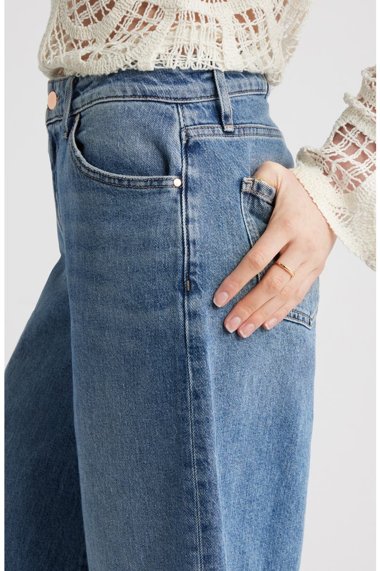 High Waist Culotte Wide Leg Jeans, Alternate, color, MEDIUM WASH