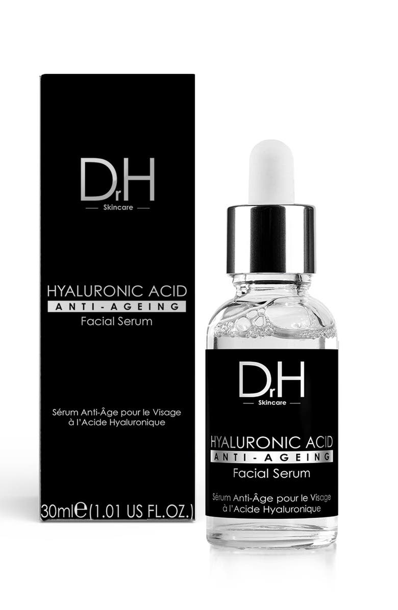 Dr H Anti-Ageing Hyaluronic Acid Facial Serum 30ml for Dryness, Fine Lines & Wrinkles, Alternate, color, White