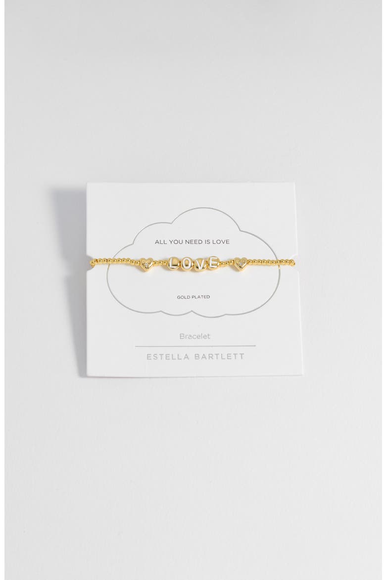 Love Letter Beaded Bracelet, Alternate, color, GOLD