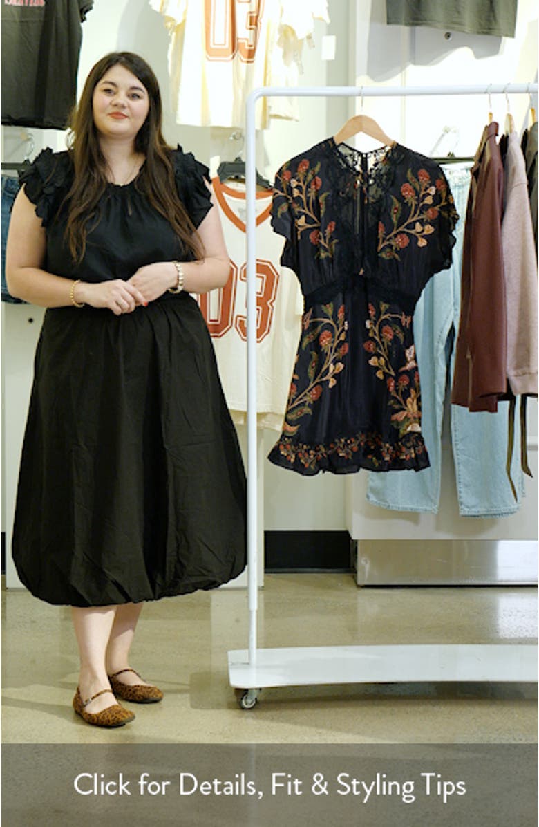 Berry Garden Embroidered Satin Minidress, sales video thumbnail