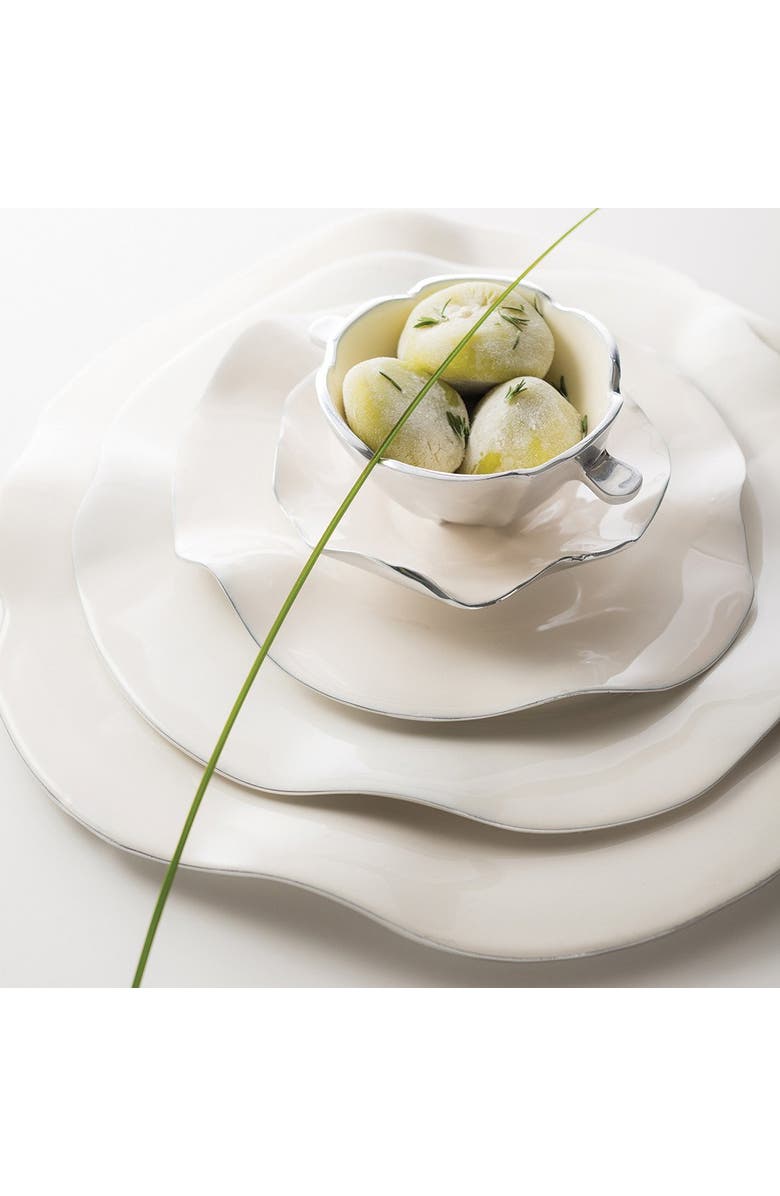 Lunares Ruffled Oyster Plate, Main, color, Gold