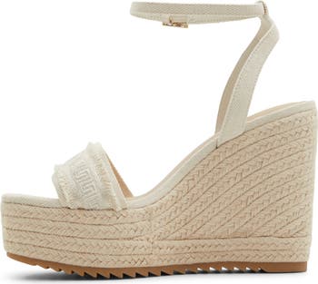 Aberitram Ankle Strap Espadrille Platform Wedge Sandal