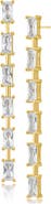CZ by Kenneth Jay Lane Baguette Cubic Zirconia Linear Drop Earrings