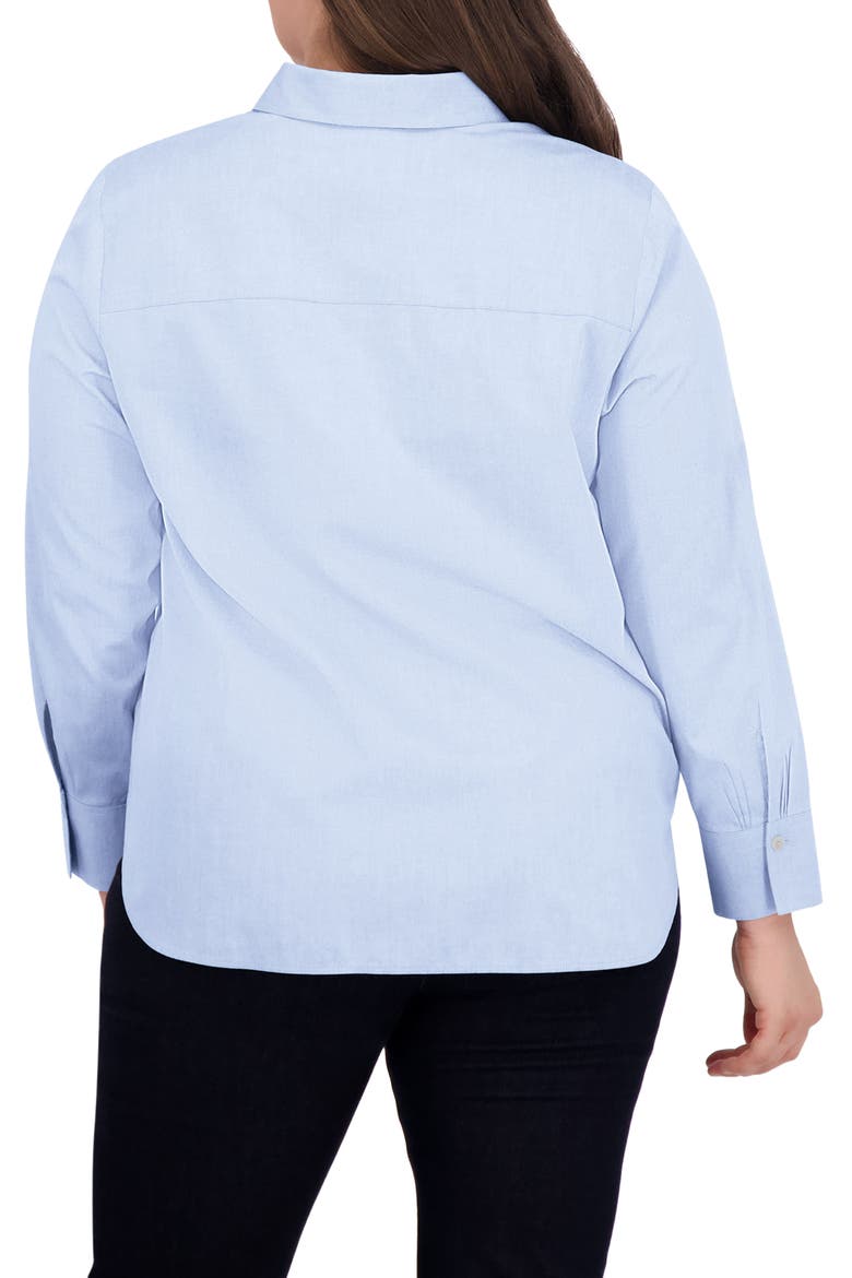 Meghan Non-Iron Cotton Button-Up Shirt, Alternate, color, BLUE WAVE