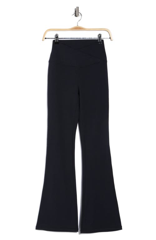 Yogalicious Ultra Lush Madison Crossover Flare Leggings In Black