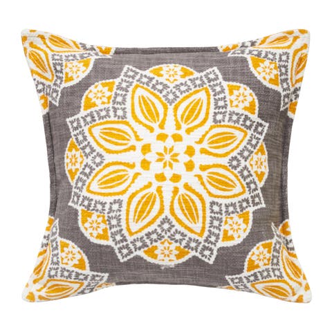 Mary Geometric Medallion Cotton Decorative Throw Pillow