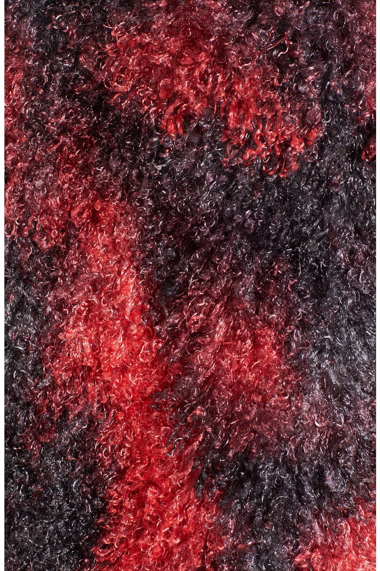 Loop Yarn Faux Fur Open Jacket, Alternate, color, RED/ BLACK