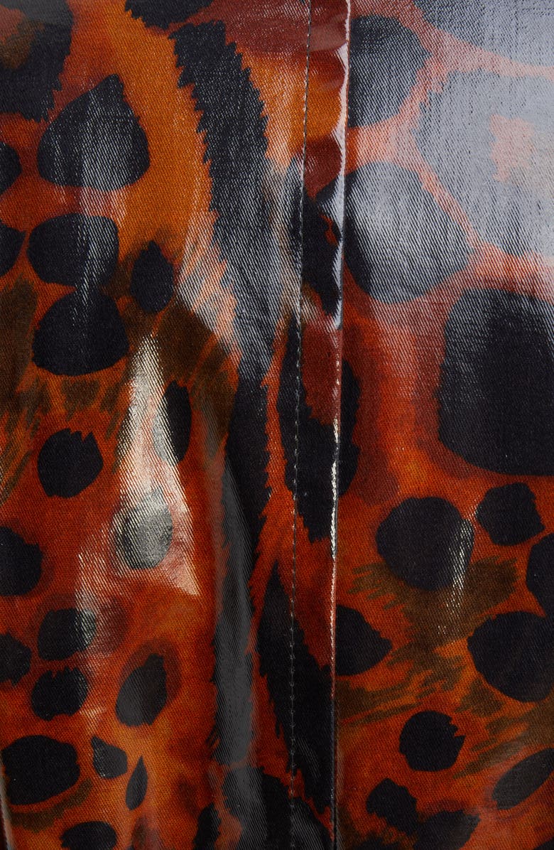 Dries Van Noten Ronas Leopard Print Laminated Cotton Drill Trench Coat, Alternate, color, 