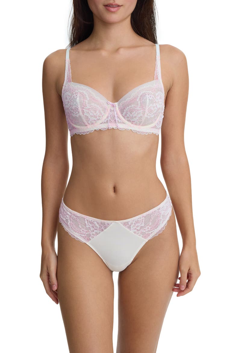 Minx Thong, Alternate, color, WHIPPED CREAM/ LILAC PINK