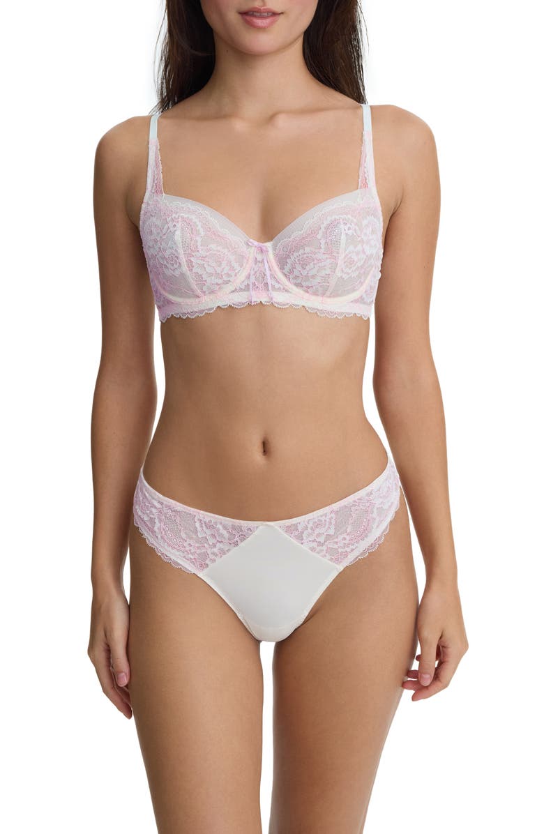 Skarlett Blue Minx Thong, Alternate, color, Whipped Cream/ Lilac Pink