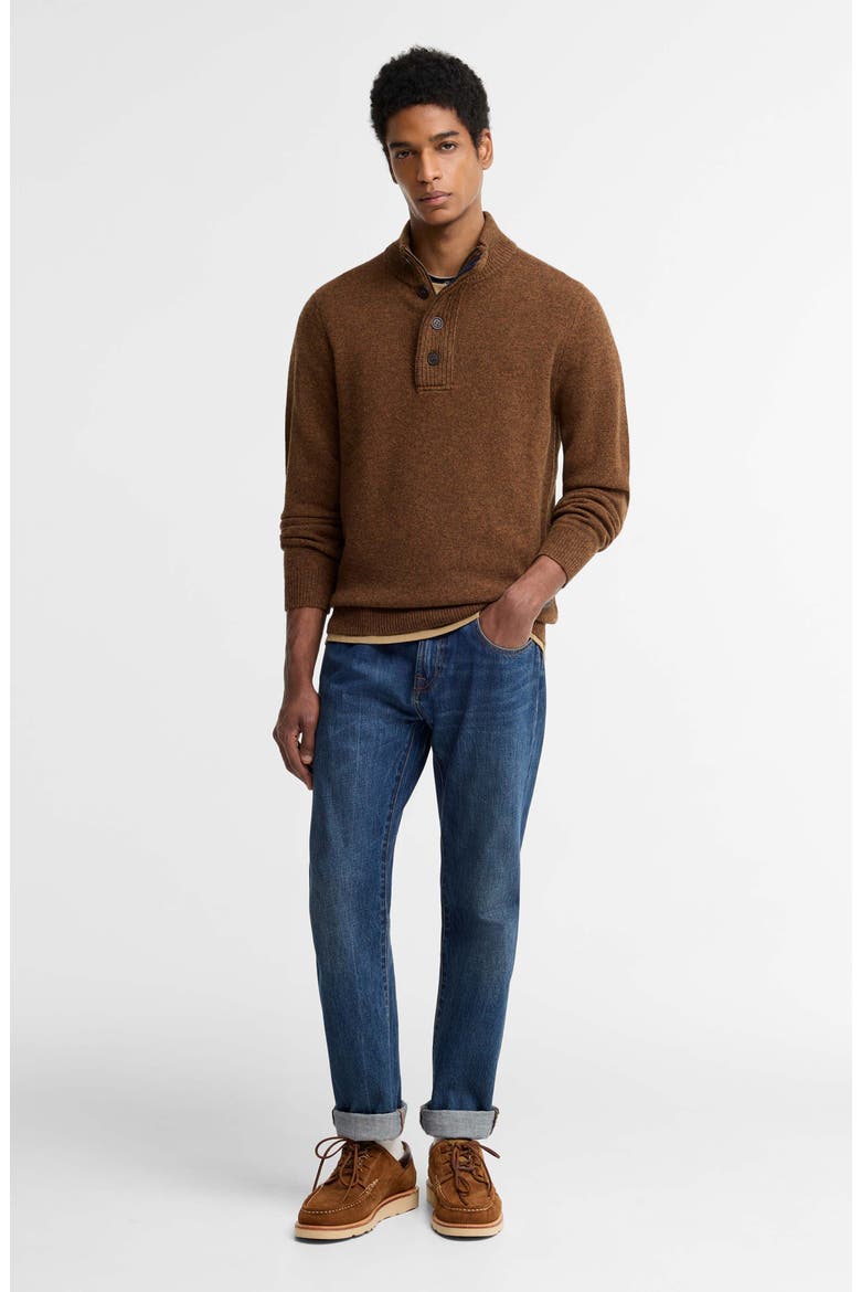 Patch Wool Quarter Zip Pullover, Alternate, color, BRACKEN