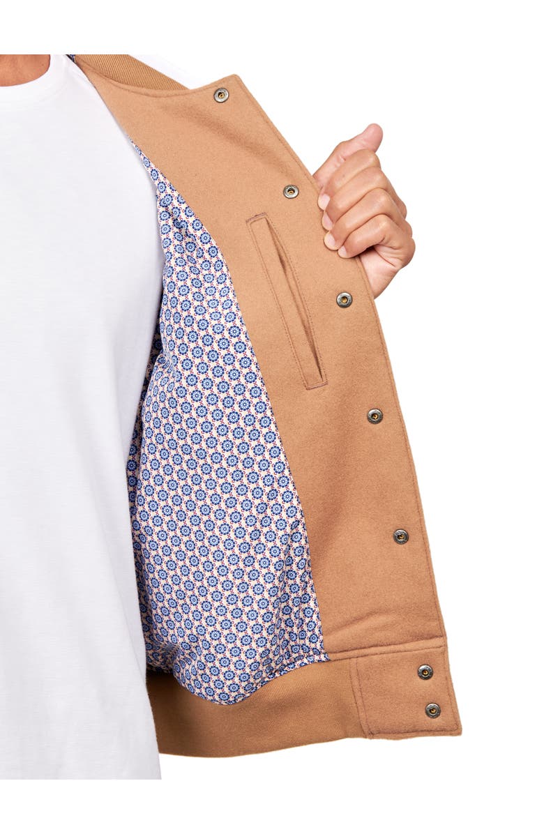 CONSTRUCT Solid Varsity Jacket, Alternate, color, Khaki