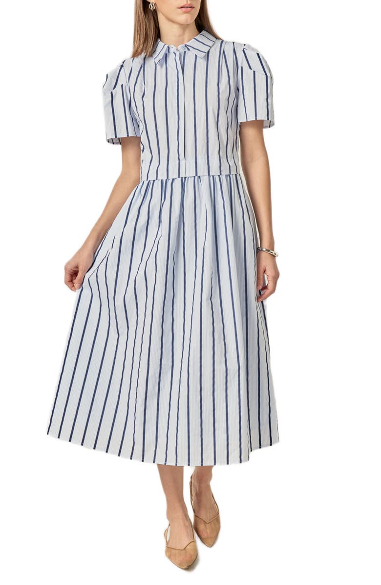 English Factory Stripe A-Line Dress, Alternate, color, 