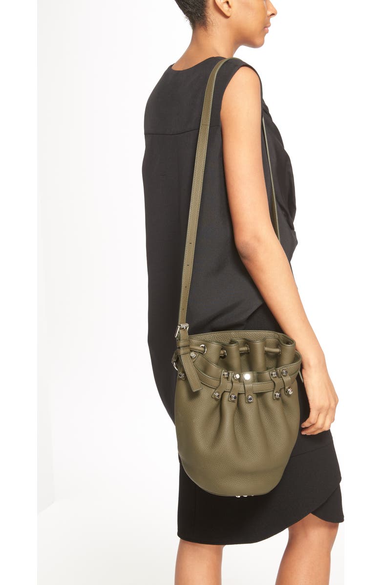 Alexander Wang 'Small Diego - Nickel' Leather Bucket Bag, Alternate, color,
