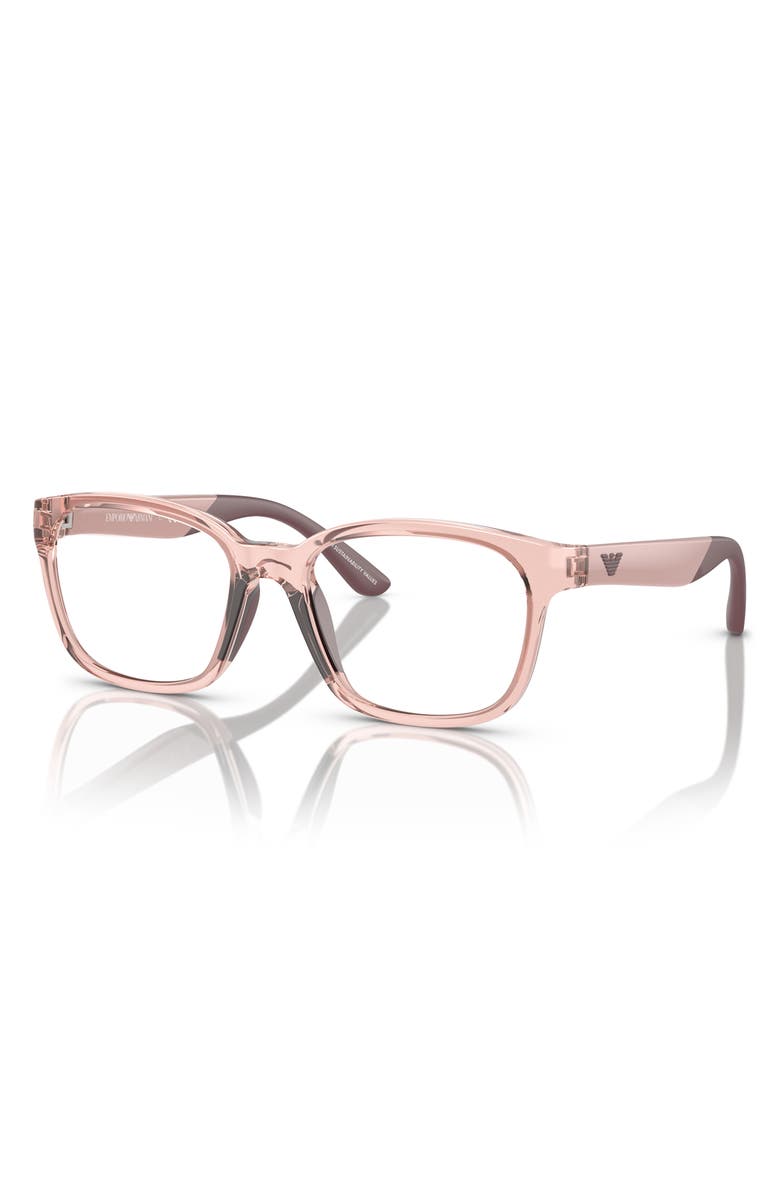 Emporio Armani 49mm Pillow Optical Glasses, Alternate, color, Shiny Pink / Demo Lens