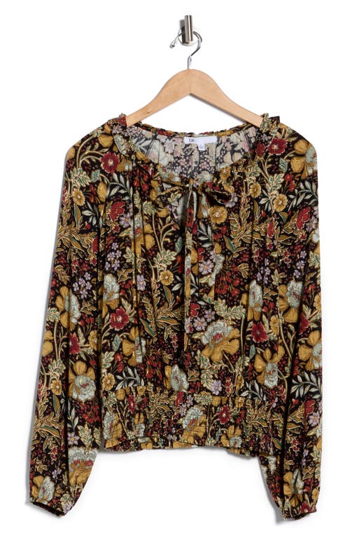 Dr2 By Daniel Rainn Tie Front Long Sleeve Top In Brown