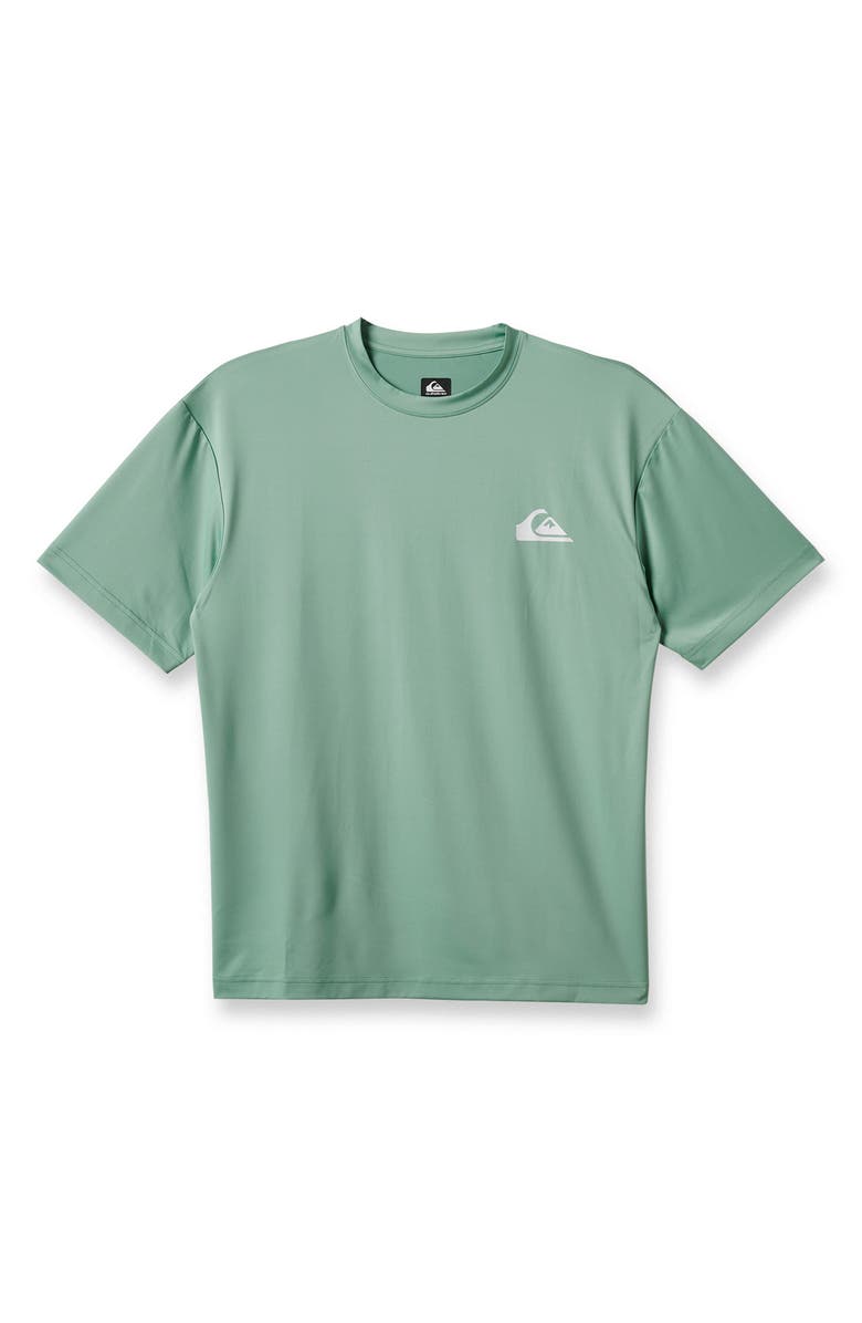 Quiksilver Everyday Surf Short Sleeve Rashguard, Alternate, color, Granite Green
