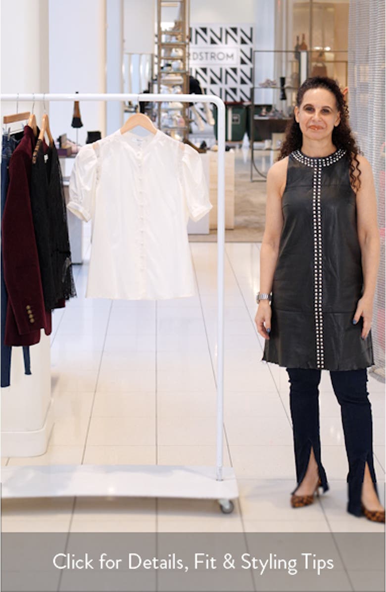 Lace Inset Silk Button-Up Shirt, sales video thumbnail