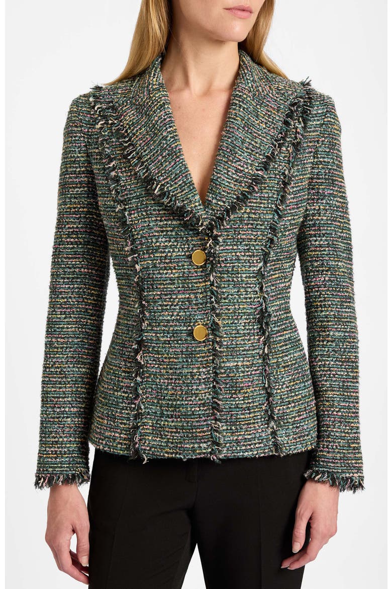 Trish Tweed Jacket, Alternate, color, Evergreen