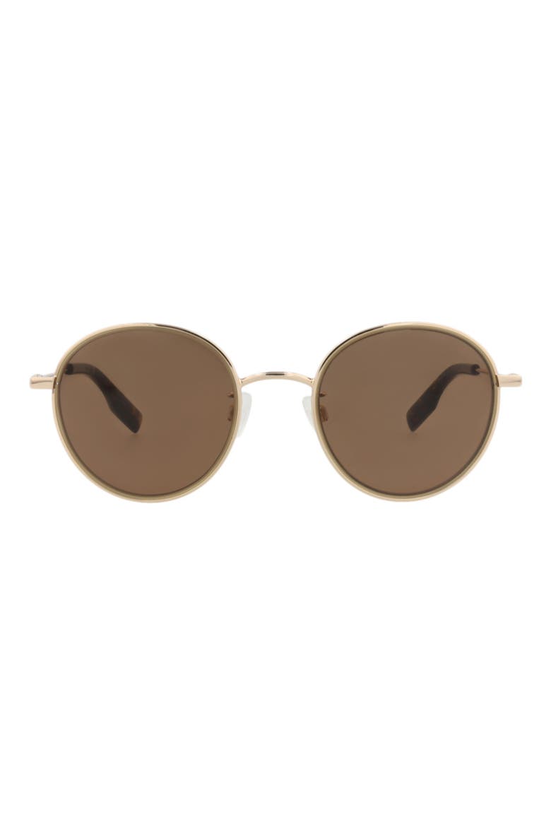 49mm Core Round Sunglasses, Main, color, GOLD GOLD BROWN
