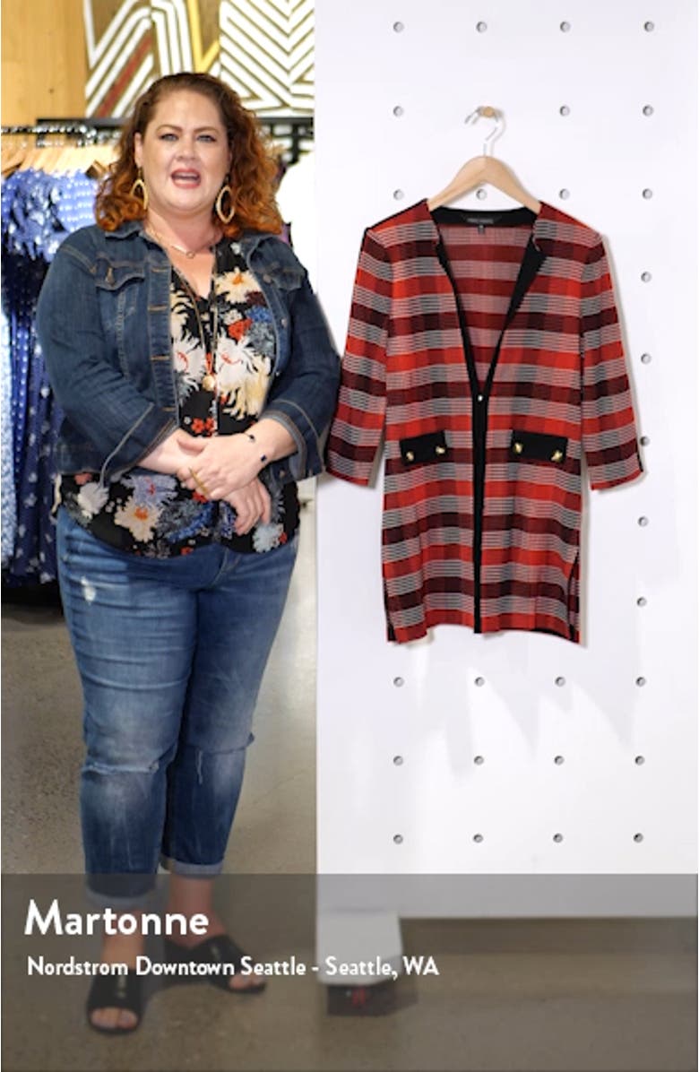 Long Plaid Knit Jacket, sales video thumbnail