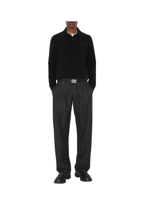 Burberry Long-sleeve Cashmere Blend Polo Shirt