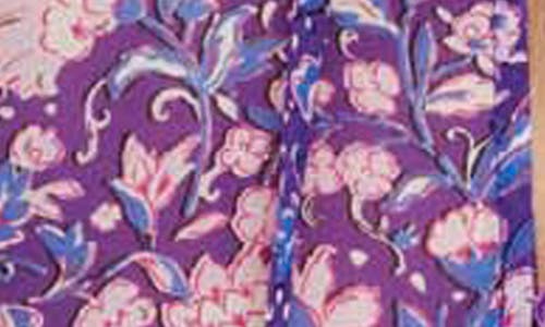 Maje Loleta Floral Ruffle Blouse In Purple