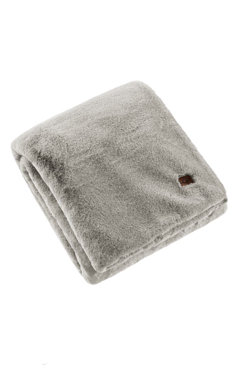 UGG<sup>®</sup> Stellan Weighted Faux Fur Wellness Blanket, Main, color, 