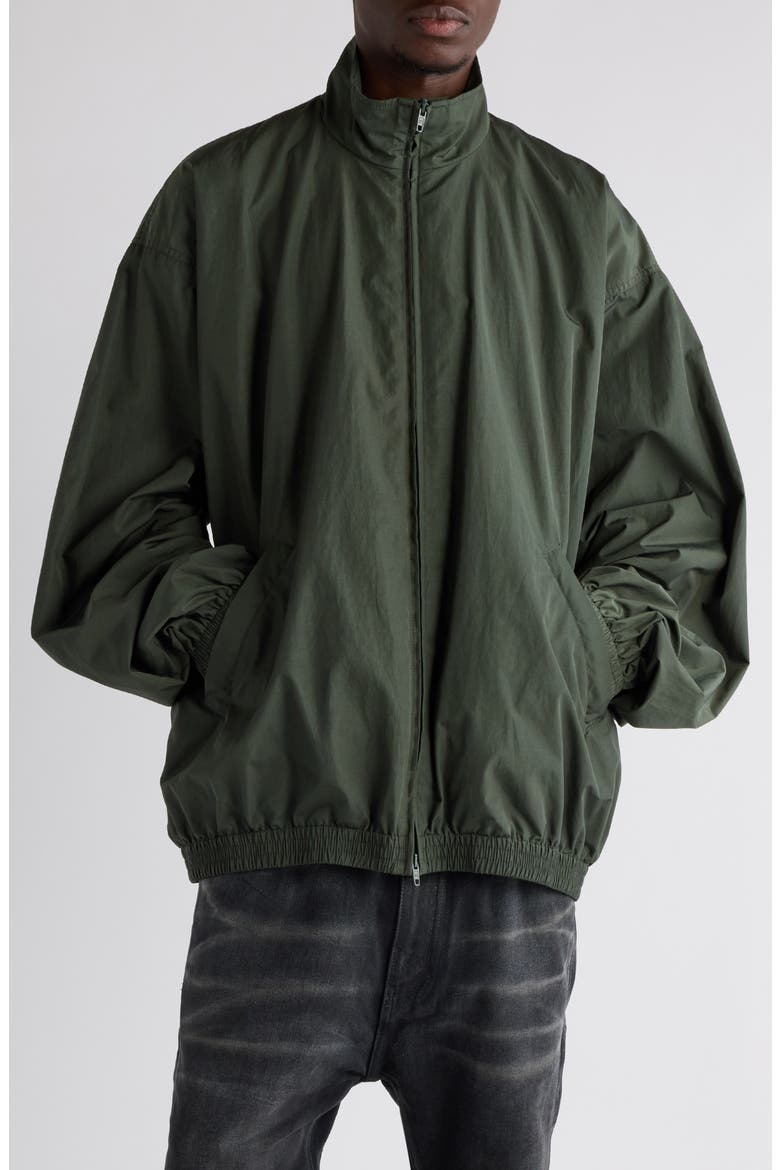Tape Logo Oversize Tracksuit Jacket, Main, color, KHAKI