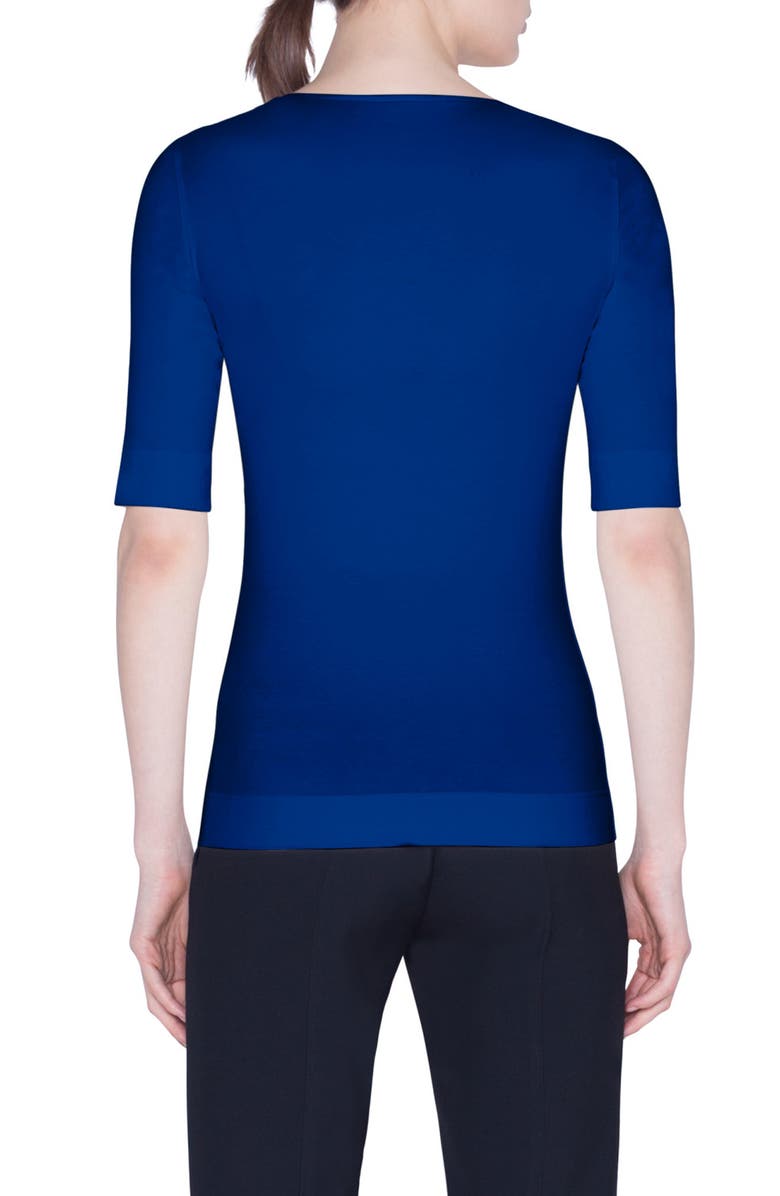Akris punto Square Neck Jersey Top, Alternate, color,