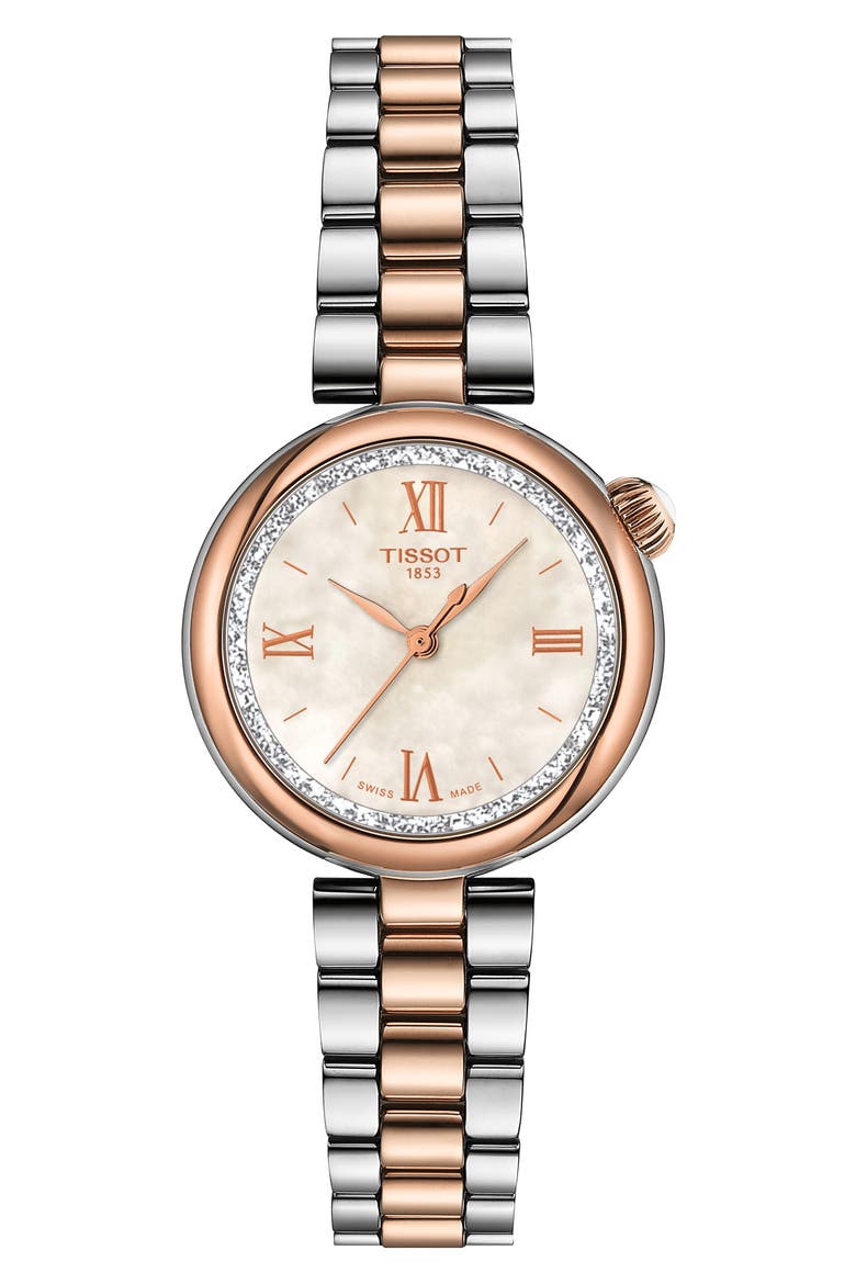 Desire Bracelet Watch, 28mm, Main, color, WHITE/TWO TONE