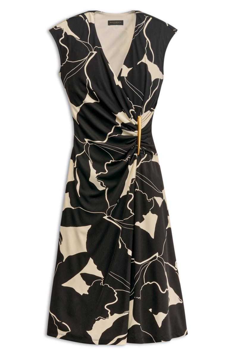 Donna Karan New York Floral Wrap Front Midi Dress, Alternate, color,