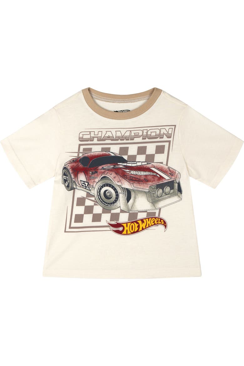 Racing Shirt Tee and Shorts Set, Alternate, color, Birch and Tan