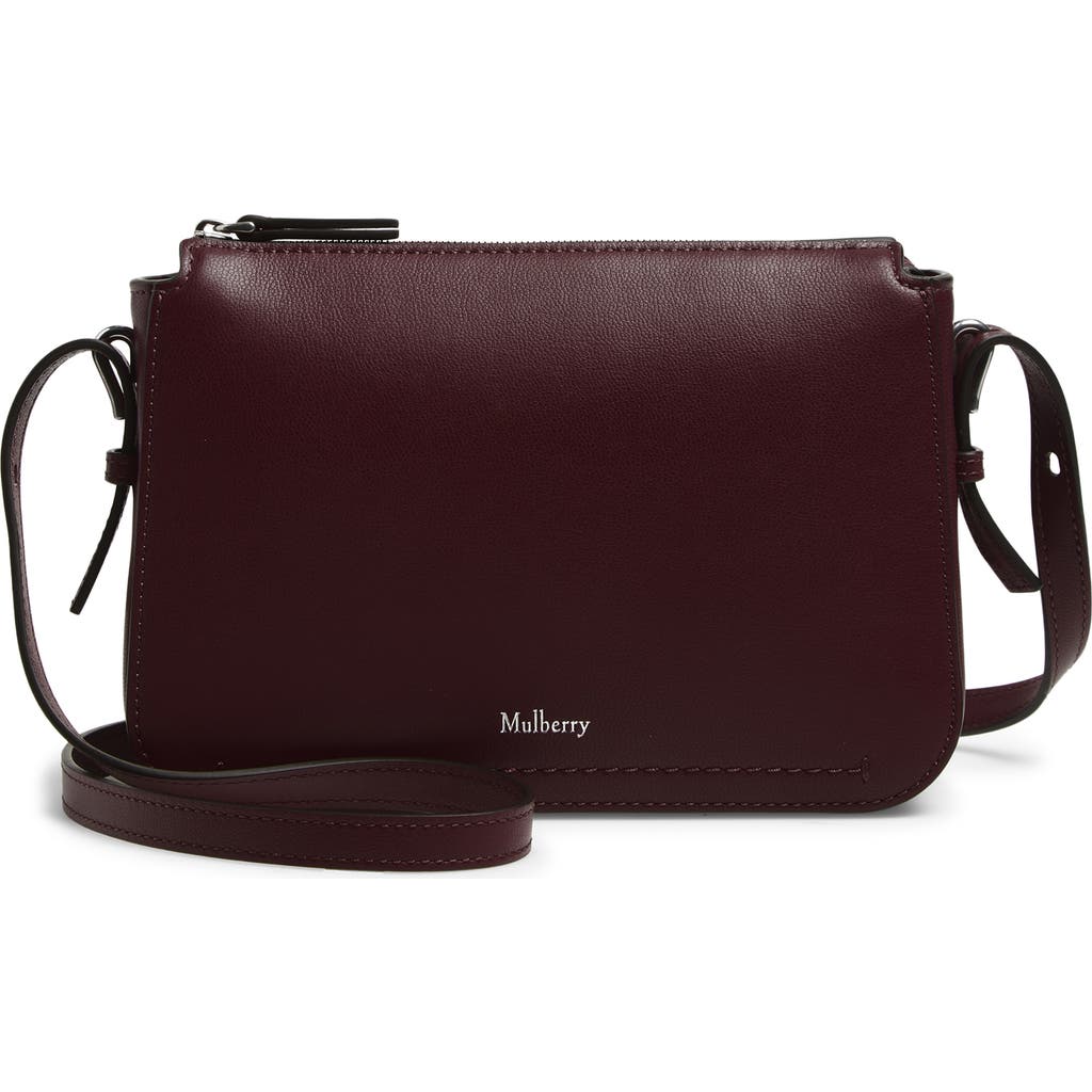 Mulberry Clovelly Leather Crossbody Bag In Burgundy