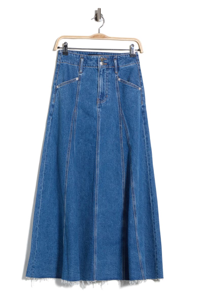 Alix High Waist Circle Denim Skirt, Alternate, color, SERENDIPITY